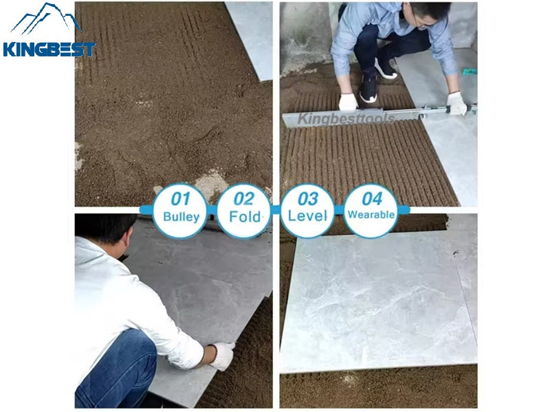 Folding Cement Self Leveling Gear Rake Hot Stainless Steel Notched Squeegee with Slideway Gear Rake free shipping
