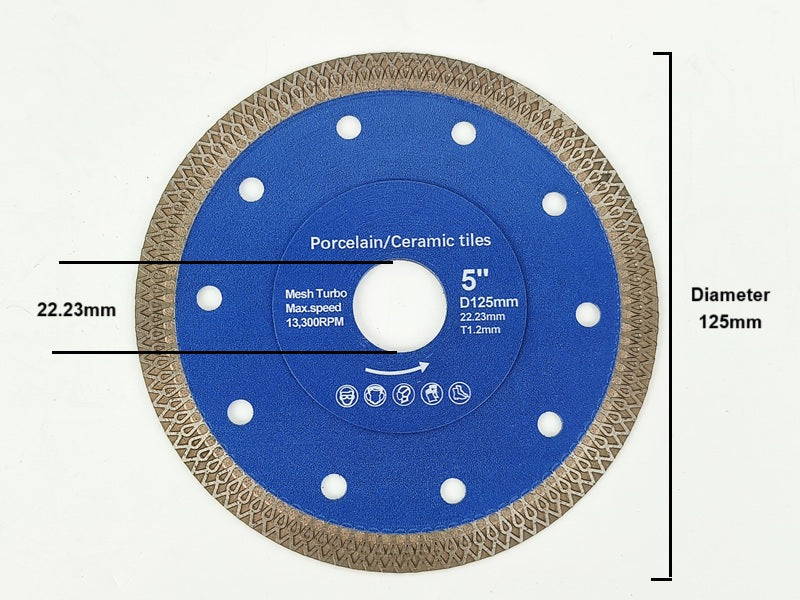 Blue Sharp Diamond Saw Blades With Central Hole 22.23mm