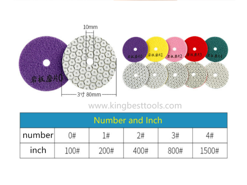 3" Dry Polishing Pads For Porcelain,Backer for free