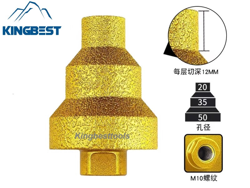 Brazing Pagoda Drill Bits Multi-layer Bits 20mm/35mm/50mm/Three Sizes Hole Enlargement Diamond Bits