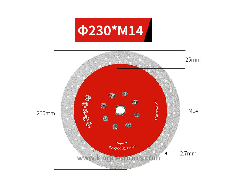 Cutting & Grinding Discs With Flange for Porcelain M14 & 5/8-11