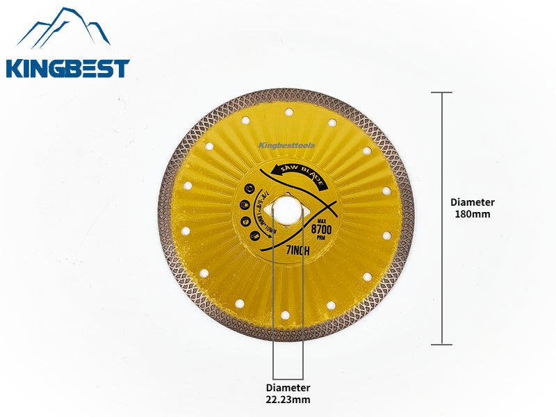 Super Thin Porcelain Tiles Yellow Cutting Disc Saw Blades Dry and Wet Cutting