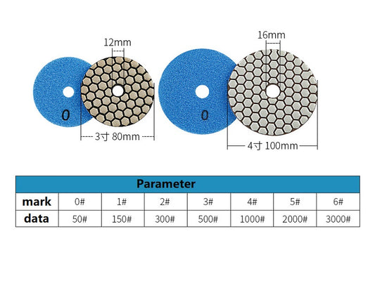 7pcs Dry Polishing Pads Sandpapers For Polishing 80mm and 100mm