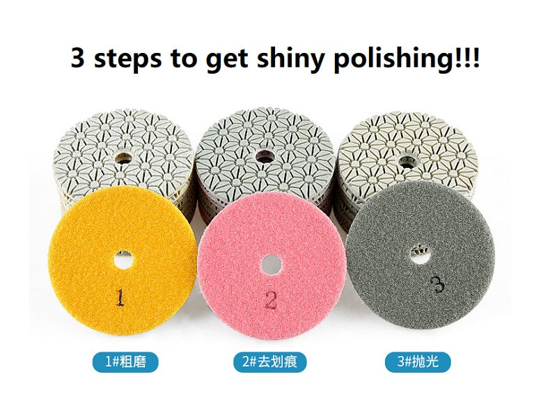 3 Steps Wet Polishing Pads-80/100mm