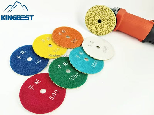 7 Steps Wet Polishing Pads 100mm for Multiple Use