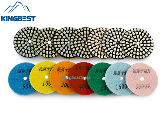 7 Steps Wear Resistant Dry Polishing Pads/Sandpapers 100mm