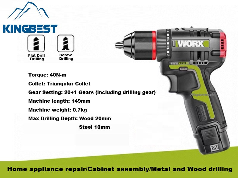 WU 130X Cordless Screw Driver Drill Brushless Motor Drill-Free Shipping