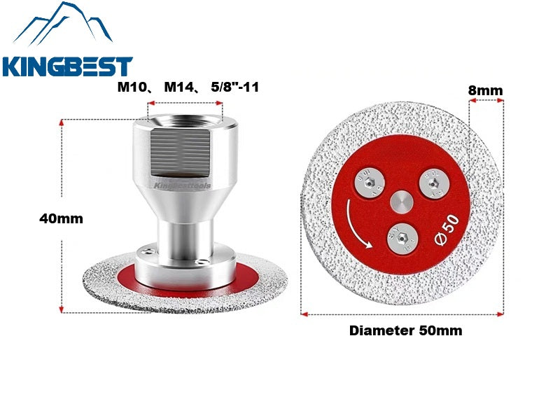50mm Diameter Brazed Diamond Blade with Removable Flange