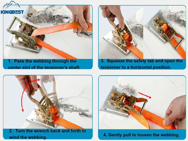 Tensioner Ratchet Strap Cargo Lashing Transport Belts Tie Down Straps