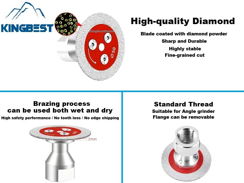 50mm Diameter Brazed Diamond Blade with Removable Flange