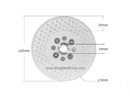 M14 Brazed Dual Sides Silver Star Saw Blade with Flange