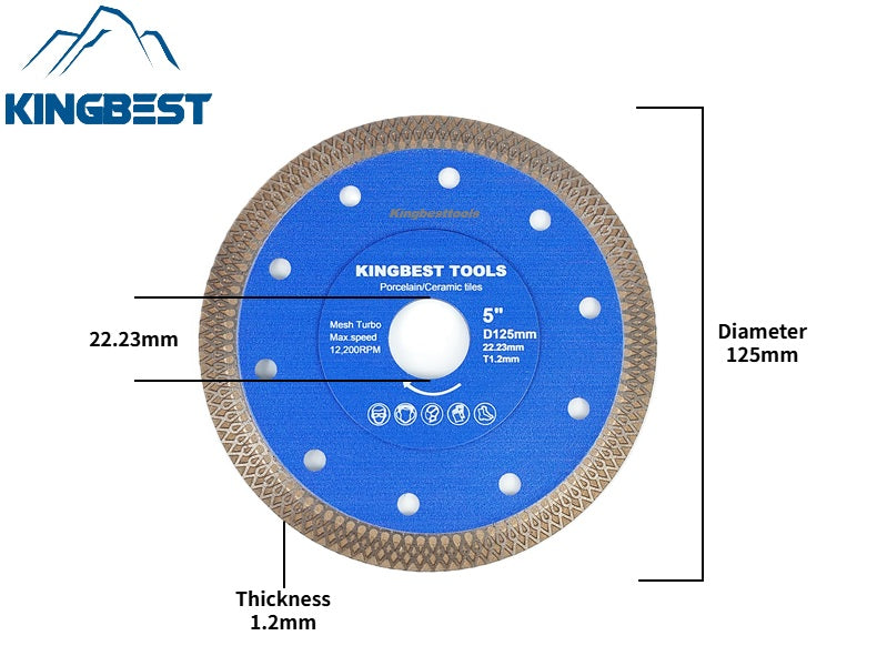 Blue Sharp Diamond Saw Blades With Central Hole 22.23mm