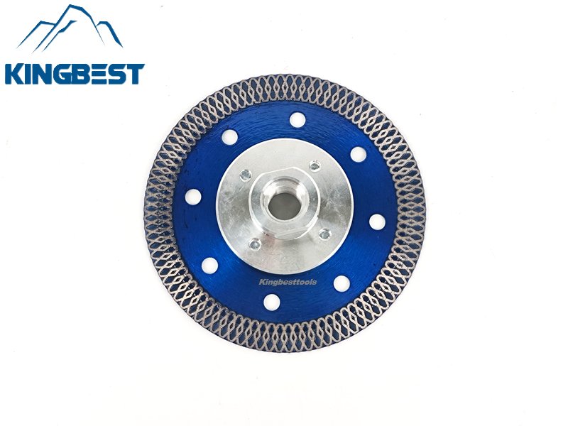 Bule Diamond Cutting Blades with Flange for Marble Ceramic Turbo Saw Blade for Porcelain Sintered Stone Dekton Tile Cutting Disc