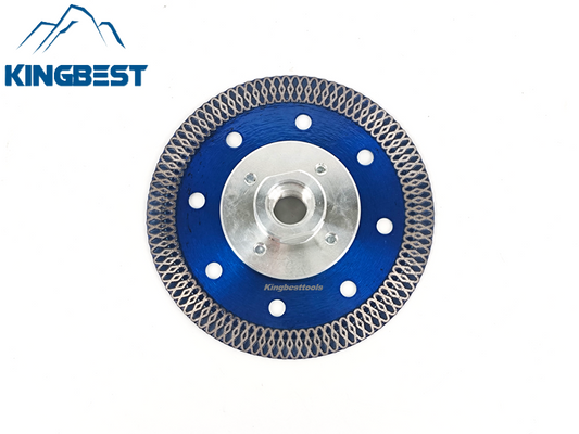 Bule Diamond Cutting Blades with Flange for Marble Ceramic Turbo Saw Blade for Porcelain Sintered Stone Dekton Tile Cutting Disc