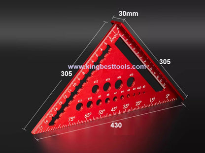 12inch Multifunctional Aluminum Triangle Ruler 90 Degree Right Angle Ruler 45 Degree Angle Ruler High Precision Free Shipping to US Mainland Only A01