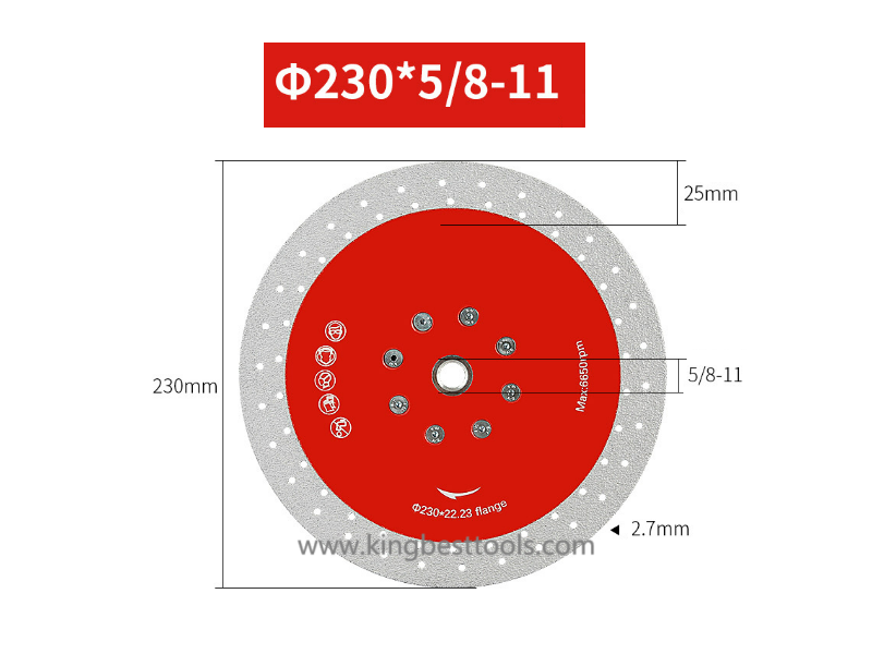 Cutting & Grinding Discs With Flange for Porcelain M14 & 5/8-11