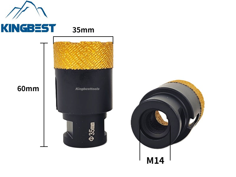 M14 Golden Widened Brazed Diamond Core Drill Bit 8-60mm