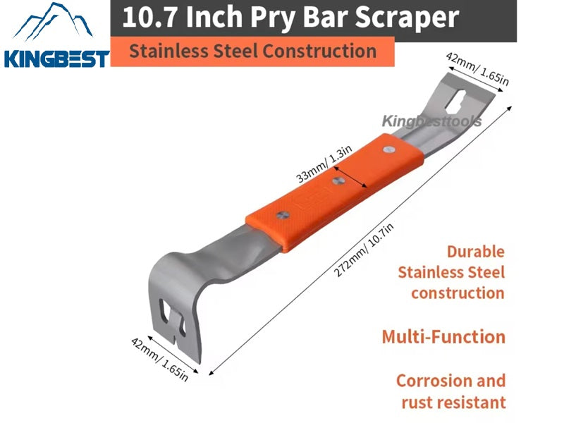 10.7 Inch Stainless steel pry bar carpenter nail remover decoration pry bar multifunctional scraper free shipping A01