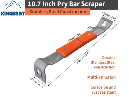 10.7 Inch Stainless steel pry bar carpenter nail remover decoration pry bar multifunctional scraper free shipping A01