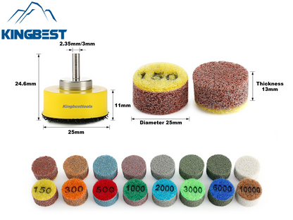 1-inch Sponge Polishing Pad for Jade and Marble Mini Polishing Pads with Free Backer