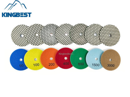 7-Step Fast Speed Polishing Pads Dry Pads for Stone Polishing