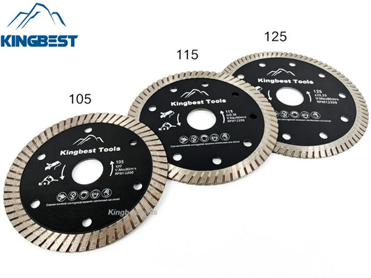 Black Coarse-Toothed Corrugated Blade For Marble Granite Quartz Stone Cutting