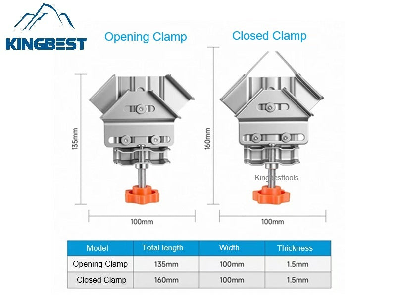90-Degree Clamp Multifunctional Stainless Steel Clamp for Woodworking Used for Splicing and Assembling Wooden Boards and Cabinets