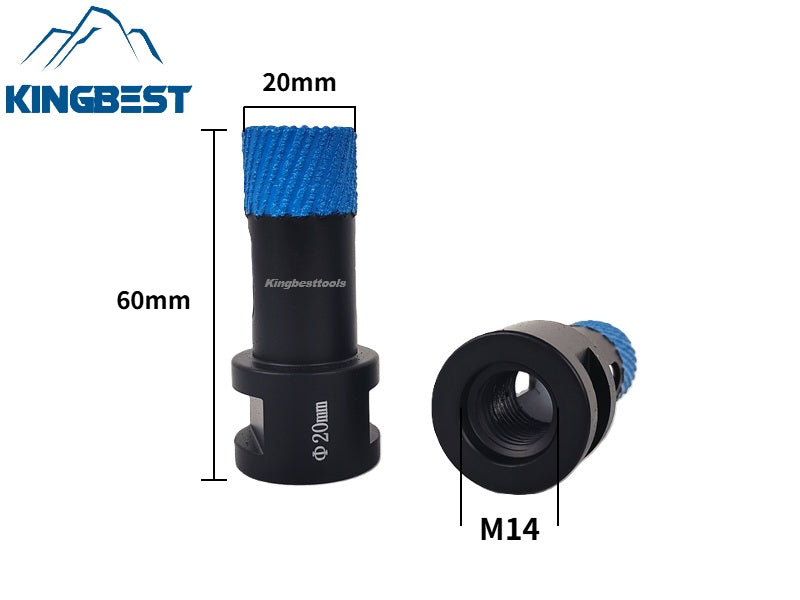 M14 Blue Widened Brazed Diamond Core Drill Bit 8-60mm