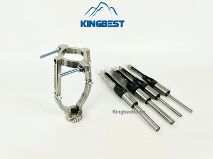 Wood Square Hole Drill Bit Set with Adapter Fixing Bracket for Hand Mortise Drill Bits Free Shipping