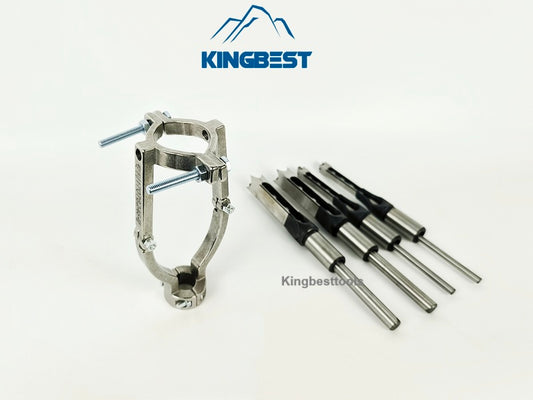 Wood Square Hole Drill Bit Set with Adapter Fixing Bracket for Hand Mortise Drill Bits Free Shipping