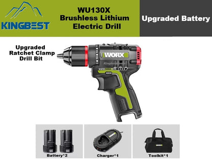 WU 130X Cordless Screw Driver Drill Brushless Motor Drill-Free Shipping