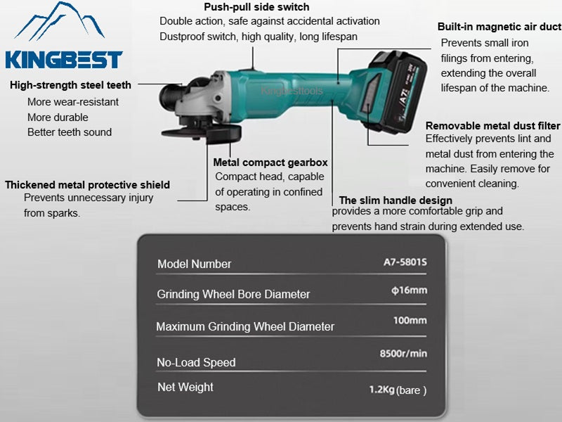Cordless Lithium Battery Angle Grinder-Free Shipping