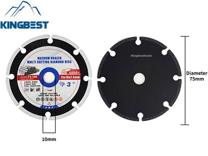 Mini Cutting Discs Diameter 75mm Vacuum Brazed Multi Cutting Diamond Disc
