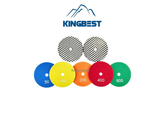 7 Pcs Quick Speed Polishing Pads 4inch Dry Pads for Stone Polishing