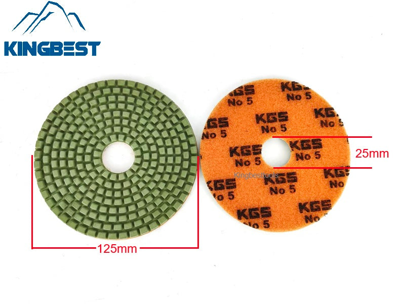 5 Inch KGS Polishing Pads Wet Polishing Pads Stone Abrasive for Marble Quartzite Polishing