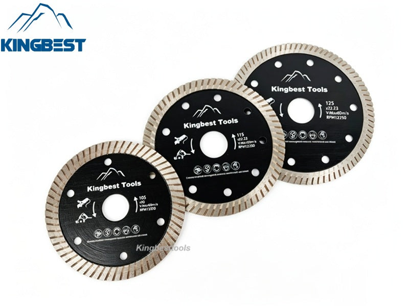 Black Coarse-Toothed Corrugated Blade For Marble Granite Quartz Stone Cutting