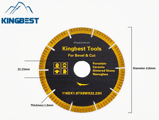22.23mm/116mm Porcelain Ceramic Cutting and Bevel Blade/Discs for Angle Grinder/Mica Machine