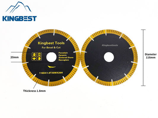 20mm/116mm Porcelain Ceramic Cutting and Bevel Blade/Discs for Angle Grinder/Mica Machine