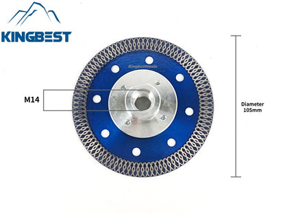 Bule Diamond Cutting Blades with Flange for Marble Ceramic Turbo Saw Blade for Porcelain Sintered Stone Dekton Tile Cutting Disc