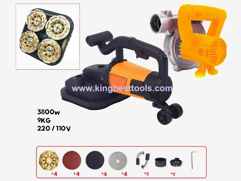 Four-head Dust-free Concete Grinder Floor Renovation Machine Free Shipping