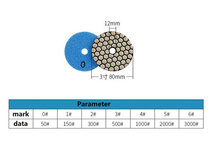 7pcs Dry Polishing Pads Sandpapers For Polishing 80mm and 100mm