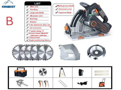 Multi-functional Brushless Track Saw Electric Precision Adjustable Track Saw for Wood and Plasterboard Cutting-Free Shipping A01A02