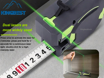 5M Multifunctional Measuring Laser Tape Rechargeable Dual-Line High Brightness Green Measure Laser Level Free Shipping
