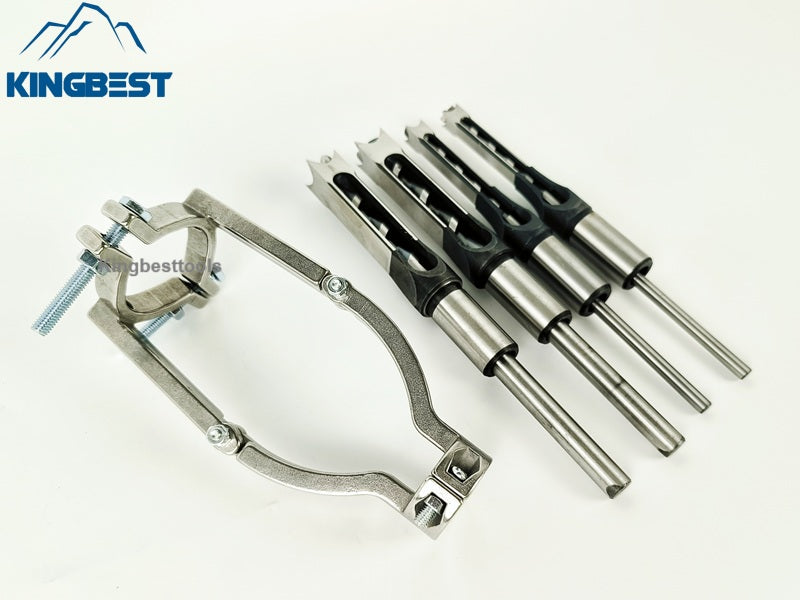Wood Square Hole Drill Bit Set with Adapter Fixing Bracket for Hand Mortise Drill Bits Free Shipping