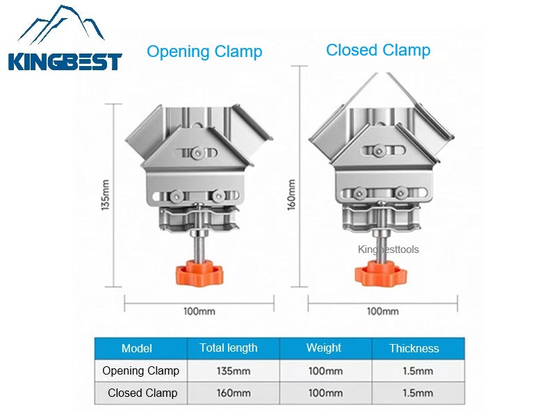 90-Degree Clamp Multifunctional Stainless Steel Clamp for Woodworking Used for Splicing and Assembling Wooden Boards and Cabinets