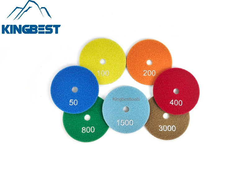 7 Pcs Quick Speed Polishing Pads 4inch Dry Pads for Stone Polishing