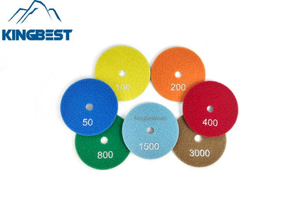 7 Pcs Quick Speed Polishing Pads 4inch Dry Pads for Stone Polishing
