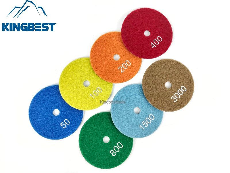 7 Pcs Quick Speed Polishing Pads 4inch Dry Pads for Stone Polishing
