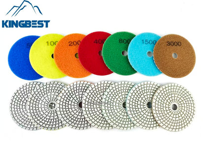 7 Steps High Quality Wet Polishing Pads 100mm