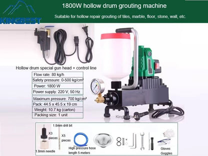 Tile Hollowing High Pressure Grouting Machine Stone Floor Tile Filling Grouting Machine Wall Hollowing Repair Glue Grouting Artifact-Free Shipping A01A02